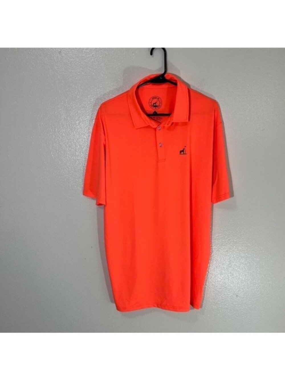 Proud 90 Neon Highlighter Orange Golf Polo Shirt Dog Logo Size XL